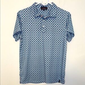 Pearl snap Blue Patterned BOYS Shirt - L
